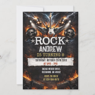 Invitation d'anniversaire de star du rock & roll m