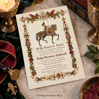 Invitation d'anniversaire de style médiéval Renais
