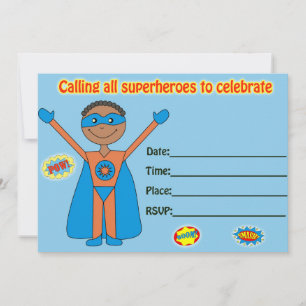Invitation d'anniversaire de super-héros à remplir