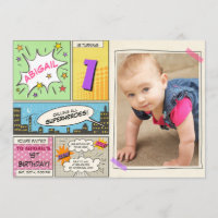 invitation d'anniversaire de super-héros Cartoon V