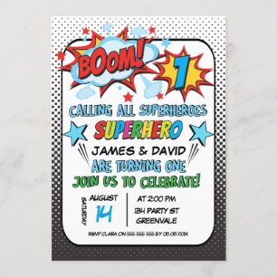 Invitation d'anniversaire de super héros de