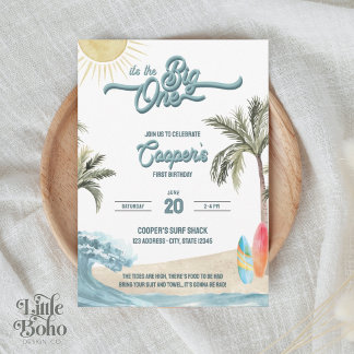 Invitation d'anniversaire de surf The Big One