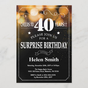 Invitation d'anniversaire de surprise de parties