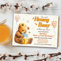 Invitation d'anniversaire de Sweet Honey Bear