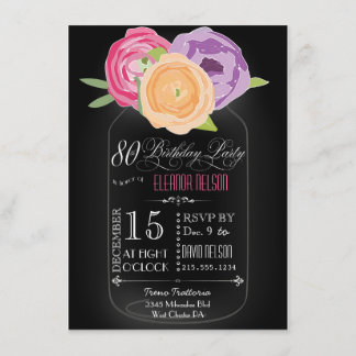 Invitation d'anniversaire de tableau de pot de