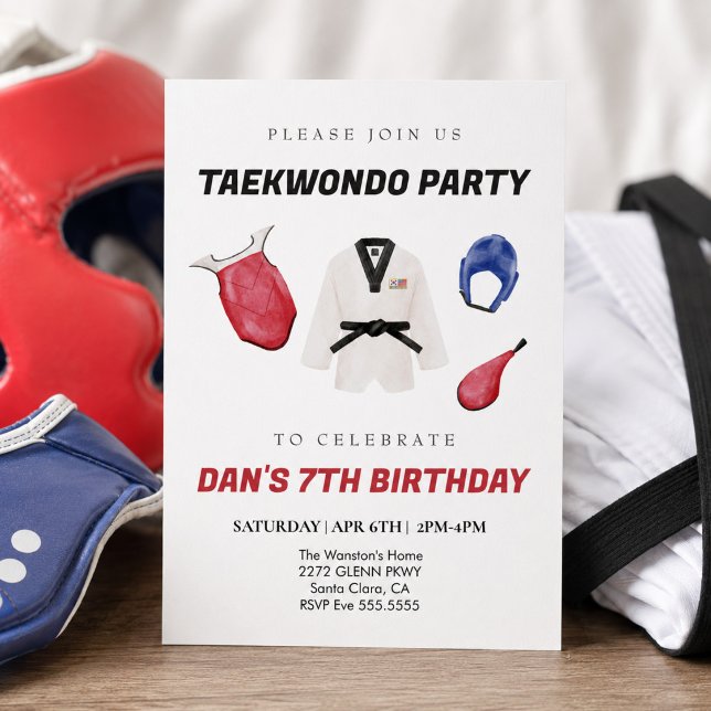 Invitation d'anniversaire de taekwondo (Créateur téléchargé)