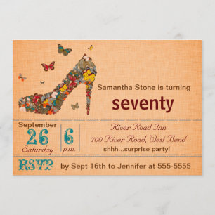 Invitation d'anniversaire de talon haut de