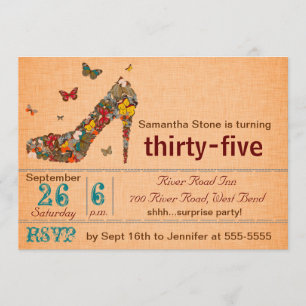 Invitation d'anniversaire de talon haut de