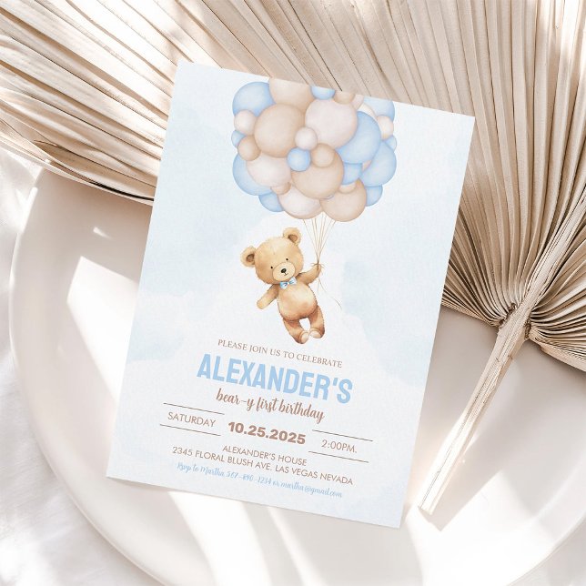 Invitation d'anniversaire de Teddy Bear pour le pr (Créateur téléchargé)