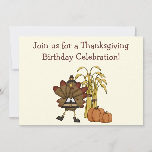 Invitation d'anniversaire de Thanksgiving - Boys (Devant)