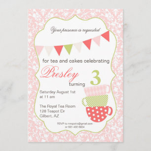 Invitation d'anniversaire de thé