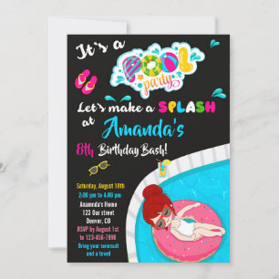 Invitation d'anniversaire de toboggan aquatique in