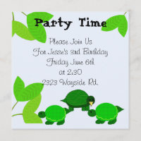 Invitation d'anniversaire de Tortue Verte