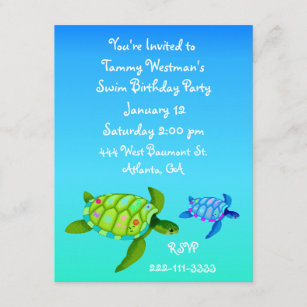 Invitations Faire Part Cartes Anniversaire Avec Tortues Zazzle Fr