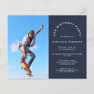 Invitation d'anniversaire de tout âge pour homme,