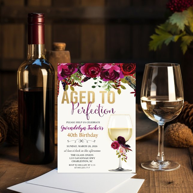 INVITATION D'ANNIVERSAIRE DE TOUT ÂGE - Vieilli à  (Créateur téléchargé)