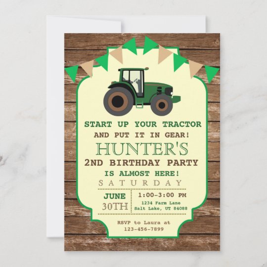 Invitation D Anniversaire De Tracteur Zazzle Fr