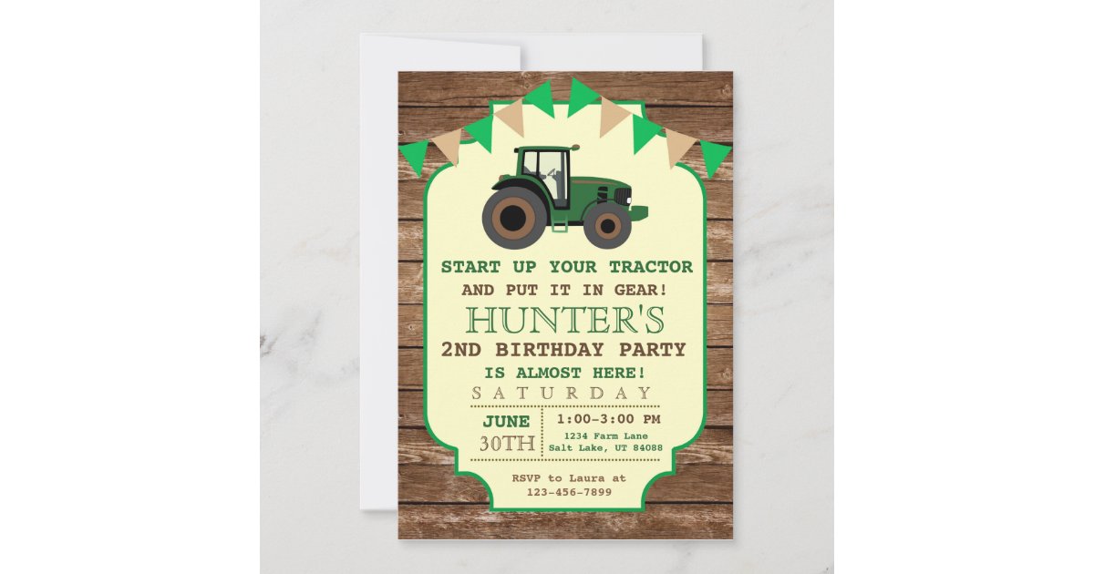 Invitation D Anniversaire De Tracteur Zazzle Fr