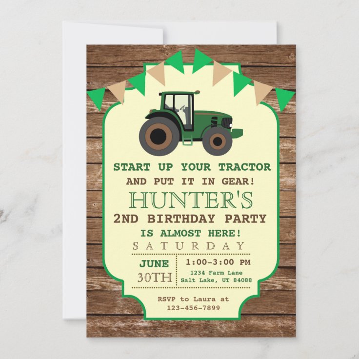 Invitation D Anniversaire De Tracteur Zazzle Fr