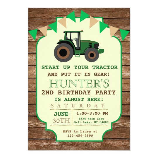 Invitation D Anniversaire De Tracteur Zazzle Fr