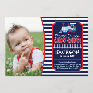 Invitation d'anniversaire de train avec enveloppes