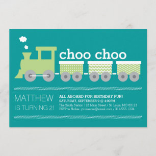 Invitation d'anniversaire de train de Choo Choo
