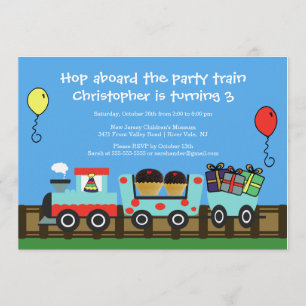 Invitation d'anniversaire de train de fête