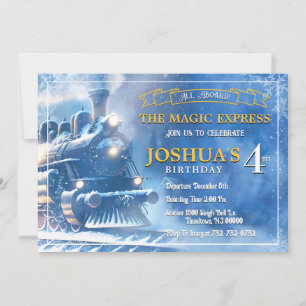 Invitation d'anniversaire de train magique