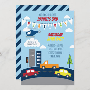 Invitation d'anniversaire de transport