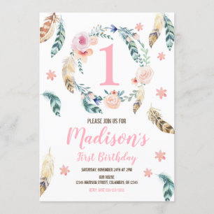 Invitation d'anniversaire de tribal de Boho ?ère