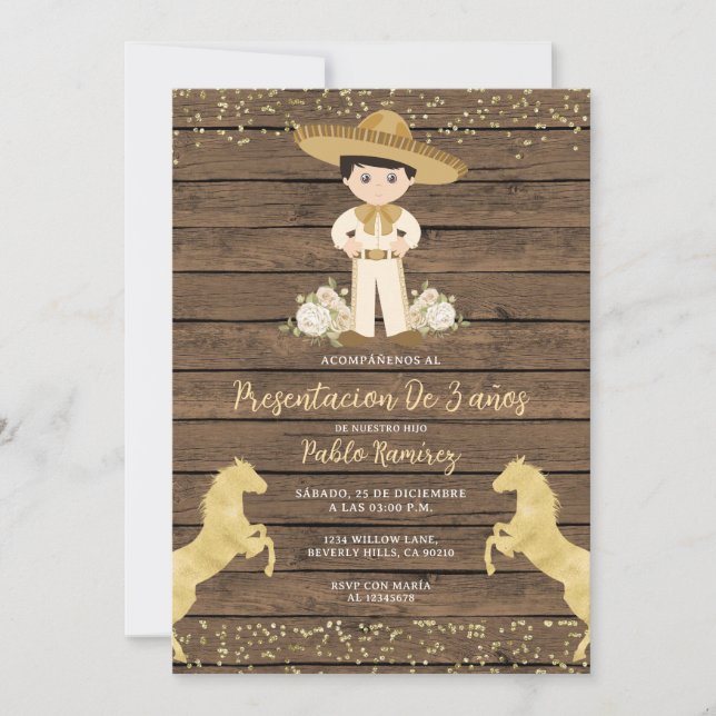 Invitation d'anniversaire de trois ans garçon (Devant)
