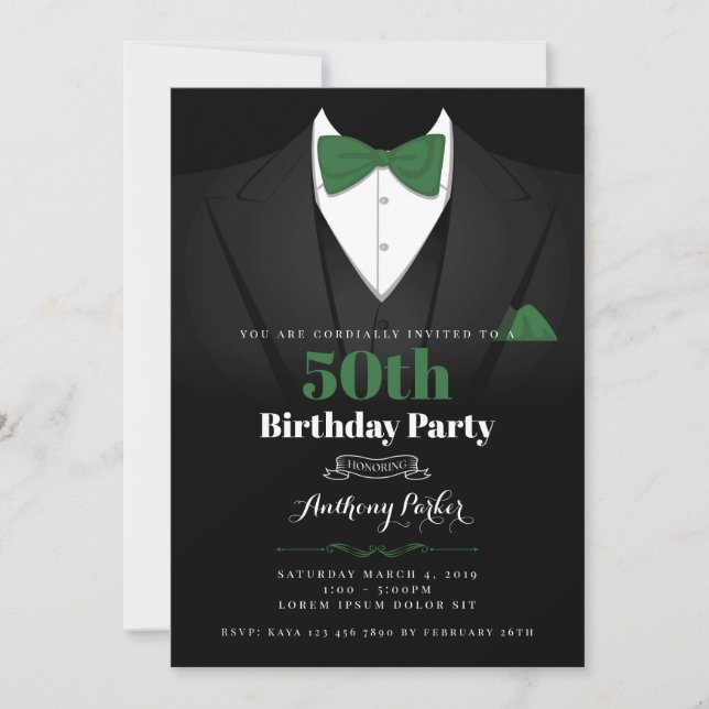 Invitation d'anniversaire de Tuxedo (Devant)