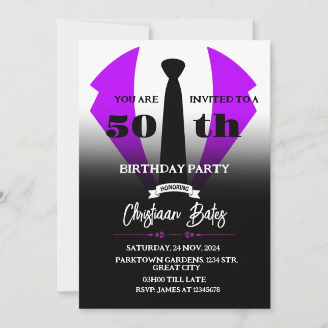 Invitation d'anniversaire de Tuxedo (Devant)