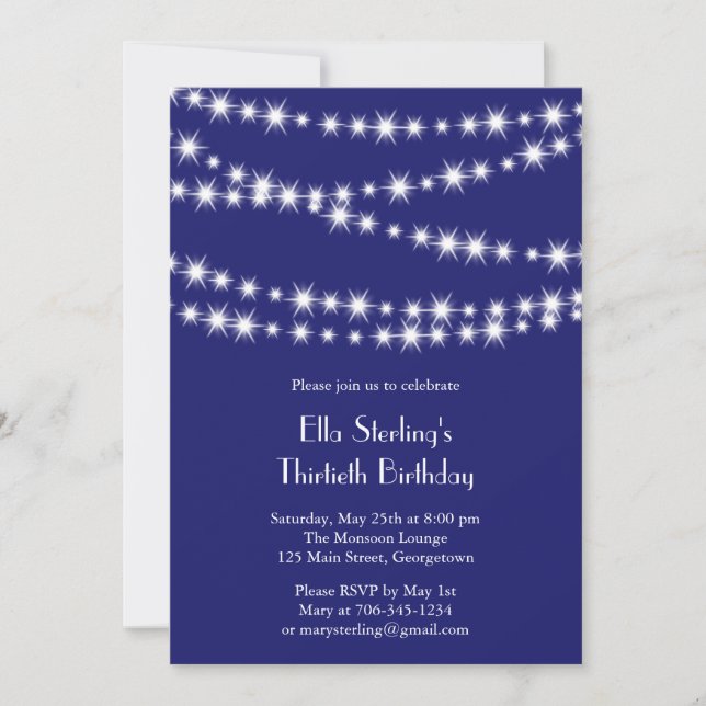 Invitation d'anniversaire de Twinkle Lights (indig (Devant)