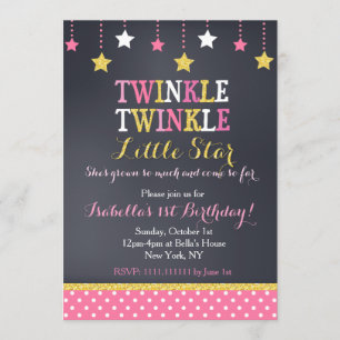 Invitation d'anniversaire de Twinkle Little Star