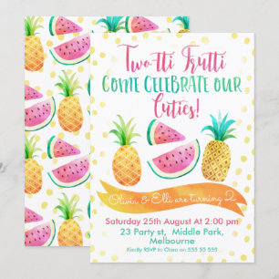 Invitation d'anniversaire de Two-tti Frutti de