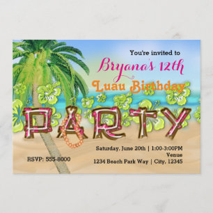 Invitation d'anniversaire de typographie de fête d