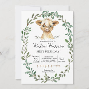 Invitation d'anniversaire de vache verte, Heifer