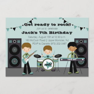 Invitation d'anniversaire de vedette du rock