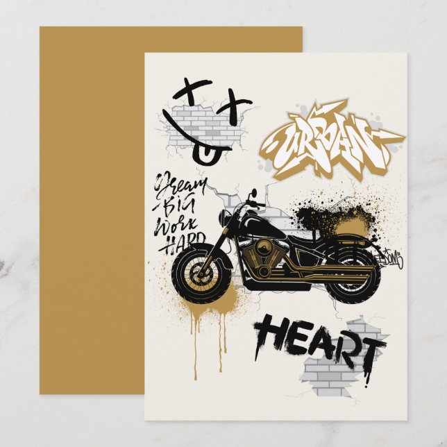 Invitation d'anniversaire de vélo (Devant / Derrière)