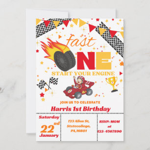 Invitation d'anniversaire de voiture de course
