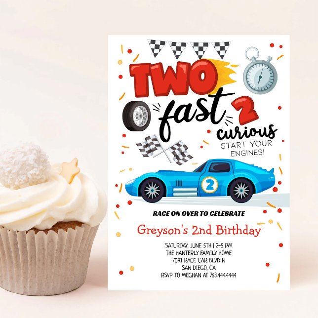 Invitation d'anniversaire de voiture de course Deu (Créateur téléchargé)