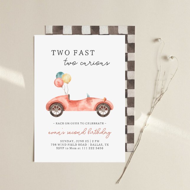 Invitation d'anniversaire de voiture de course Deu (Créateur téléchargé)