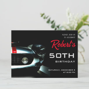 Invitation d'anniversaire de voiture de course ita