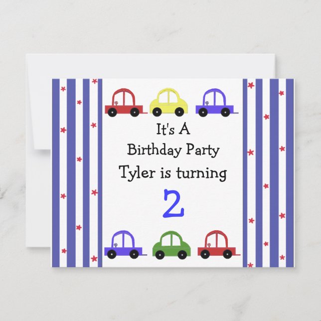 Invitation d'anniversaire de voiture de course mig (Devant)