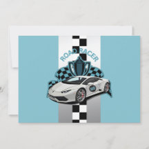Invitation d'anniversaire de voiture de course ver