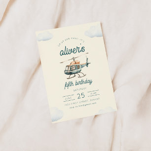 Invitation d'anniversaire de vol d'hélicoptère ver
