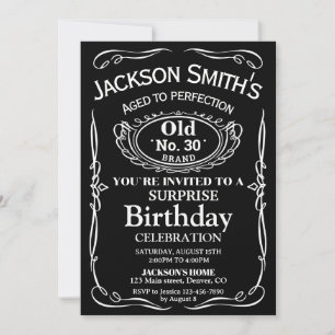 Invitation d'anniversaire de Whiskey Surprise invi