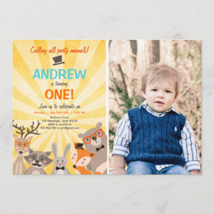 Invitation d'anniversaire de Woodland First Birthd