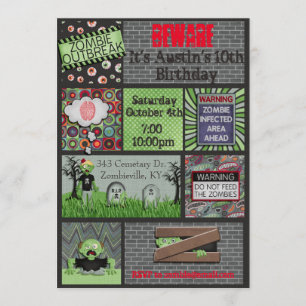 Invitation d'anniversaire de zombi